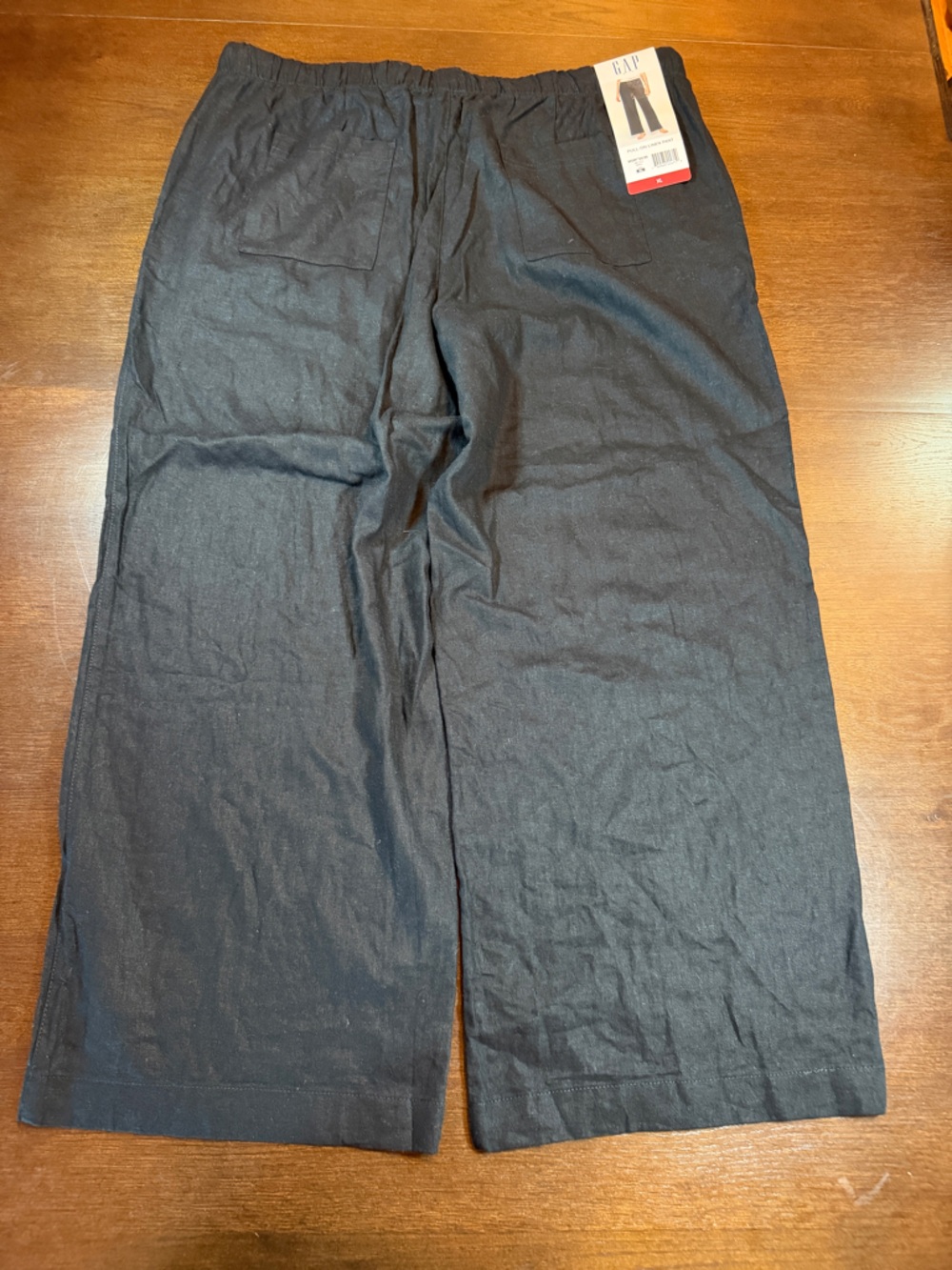 NWT Gap Black Linen Wide Leg Pull On Pants Women's XXL Quiet Luxury - Picture 2 of 10